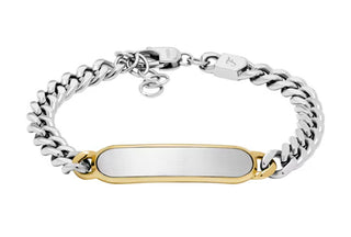 Fossil Elegante Bracciale Bicolore In Acciaio Per Uomo Jf04851998