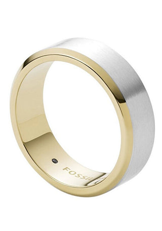 Fossil Elegante Anello Bicolore Da Uomo Mens Dress Jf03726998 - Circuito: 60 Mm