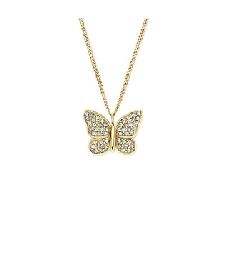 Fossil Elegant gold-plated Collana with crystals Butterfly JF04920710
