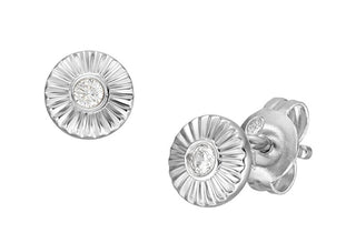 Fossil Eleganti Orecchini In Argento Con Cristallo Circle Jfs00617040