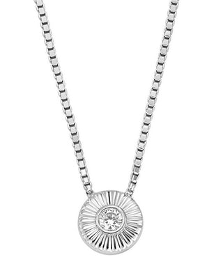 Fossil Elegante Collana In Argento Con Cristallo Circle Jfs00618040