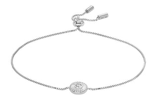 Fossil Elegante Bracciale In Argento Con Cristallo Circle Jfs00616040