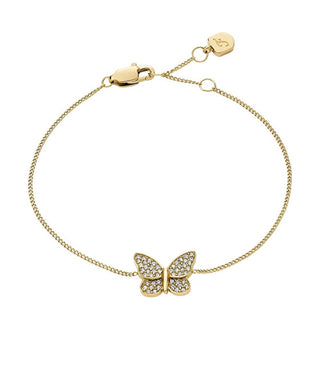 Fossil Affascinante Bracciale Placcato Oro Con Cristalli Butterfly Jf04921710
