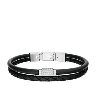 Fossil Leather double Bracciale da uomo JF04989040