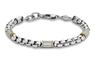 Fossil Bracciale Moderno In Acciaio All Stacked Up Jf04138998