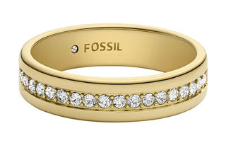 Fossil Anello Placcato Oro Con Zirconi Cubici Archival Jof01035710 - Circuito: 49 Mm