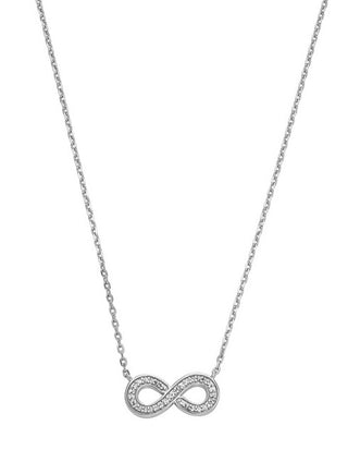 Fossil Timeless Infinity Silver Collana con Crystals JFS00632040