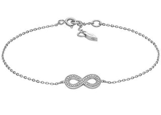 Fossil Bracciale In Argento Timeless Infinity Con Cristalli Jfs00633040