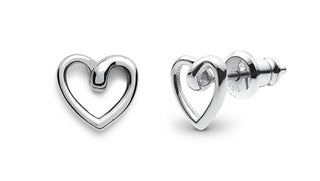 Fossil Delicati Orecchini A Forma Di Cuore In Acciaio Sawyer Jof00608040