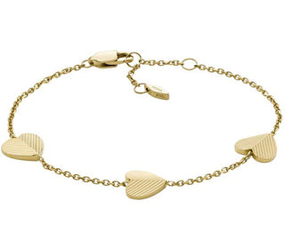 Fossil Delicato Bracciale A Forma Di Cuore Placcato Oro Harlow Jf04653710