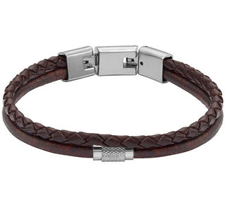 Fossil Bracciale Doppio In Pelle Da Uomo Jf04702040