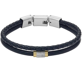 Fossil Bracciale Doppio In Pelle Da Uomo Jf04703998