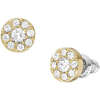 Fossil Orecchini A Bottone Placcati Oro Con Cristalli Jf04375710