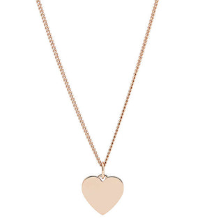 Fossil Collana Placcata Oro Con Cuore Jf03021791 (Catena, Pendente)