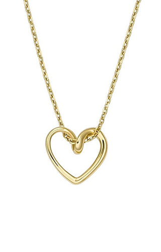 Fossil Heart-Shaped Sawyer Necklace Gold Plated Jof00928710 (Chain, Pendant) 