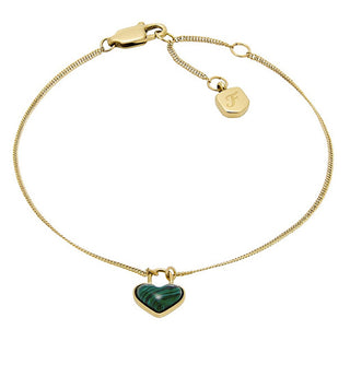 Fossil Vergoldetes Armband mit Malachit-Herz Modern Meadows Jf04858710 