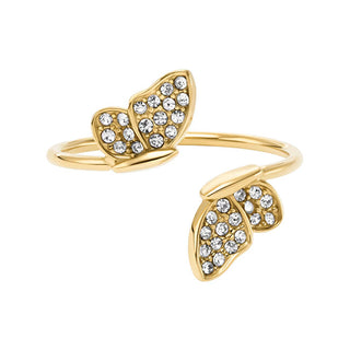 Fossil Gold-plated open Anello Butterfly JF04924710 - Circuit: 57 mm
