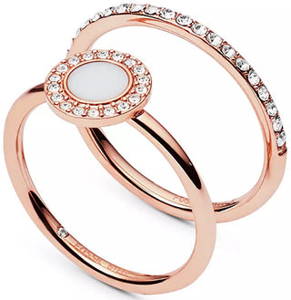 Fossil Anello Doppio Placcato Oro Con Anello Scintillante Jf02666791 - Circuito: 52 Mm