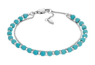 Fossil Bellissimo Bracciale In Acciaio Con Doppia Perlina Jf04445040