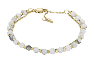 Fossil Bellissimo Bracciale Doppio Placcato Oro Con Perline Jf04443710