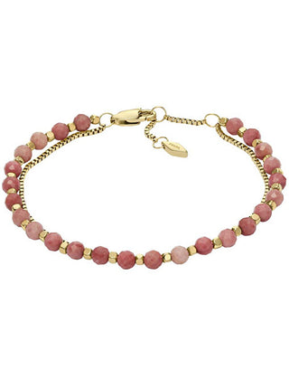 Fossil Bellissimo Bracciale Doppio Placcato Oro Con Perline Jf04682710
