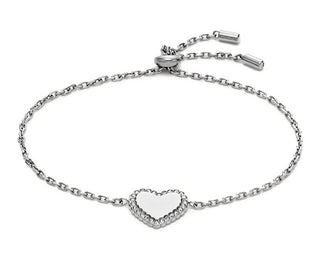 Fossil Affascinante Bracciale In Acciaio Cuore Con Zirconi Jof00941040
