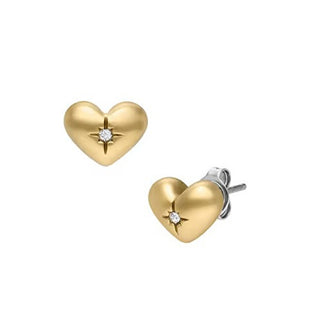 Fossil Orecchini Romantici A Forma Di Cuore Placcati In Oro Sadie Jf04832710