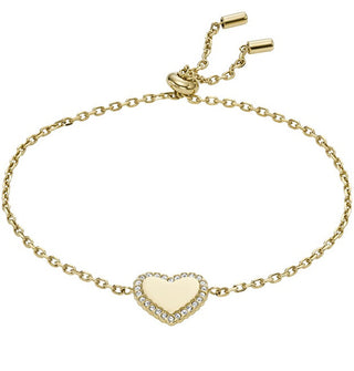 Fossil Bracciale Romantico Placcato Oro Cuore Con Zirconi Jof00932710