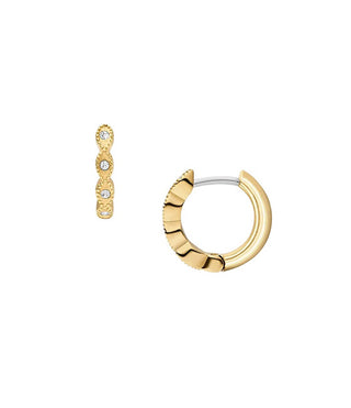 Fossil Gold-plated hoop Orecchini with crystals Ellis JF04913710