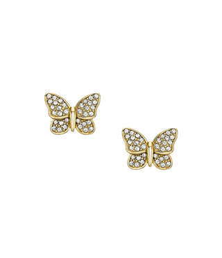 Fossil Matching gold-plated Orecchini with crystals Butterfly JF04922710