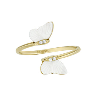 Fossil Anello Aperto Placcato Oro Decent Radiant Wings Jf04423710 - Circuito: 57 Mm