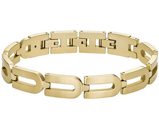 Fossil Elegante Bracciale In Acciaio Placcato Oro Heritage D-Link Jf04691710