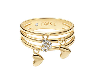 Fossil Triple gold-plated Anello with hearts Sutton JA7304710 - Circuit: 60 mm