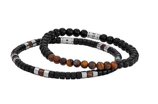 Fossil Elegante Set Di Braccialetti Con Perline Da Uomo Jgftset1064