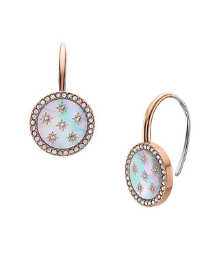 Fossil Mother of Pearl gold-plated dangling Orecchini JF04938791