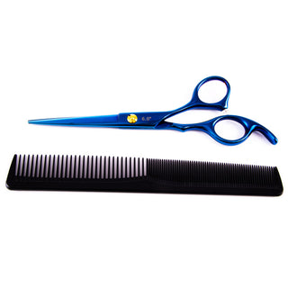 Forbici da parrucchiere Fox Blue Rose in acciaio inossidabile con accessori