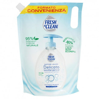 Fresh&Clean Fresh & Clean Sapone Liquido Delicato Ipoallergenico Con Acqua Micellare Ecoricarica 1000 Ml