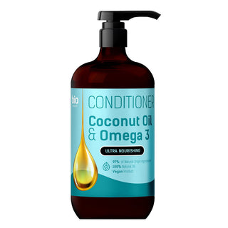 Bio naturell Olio di cocco e omega 3, shampoo per capelli, nutriente, idratante, 946 ml
