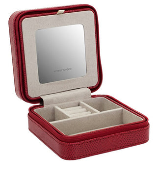 Friedrich lederwaren Stylish red travel jewelry box Milano 20143-4
