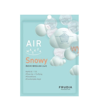 Frudia Air 24 Snowy, maschera illuminante, in tessuto, per il viso, 25 ml