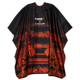 Fudge professional Katie Eary , Mantella in tessuto per parrucchieri, Rosso/Nero