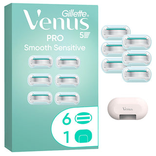 Gillette Replacement heads Pro Smooth Sensitive 6 pcs + cover