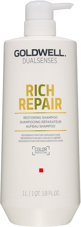 Goldwell Dualsenses Rich Repairing Cream Shampoo for Dry, Stressed and Damaged Hair - 1000ml