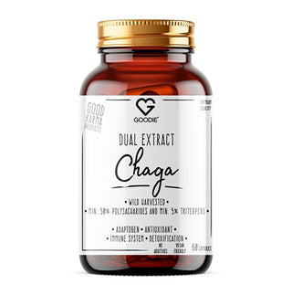 Goodie Chaga - Doppio Estratto Min.50% Polisaccaridi, Raccolto Selvatico 60 Capsule