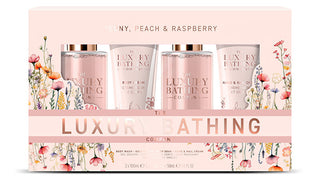 The Luxury Bathing Company Set Regalo Per La Cura Del Corpo Alla Peonia, Pesca E Lampone, 4 Pezzi