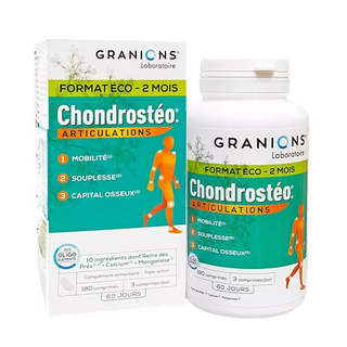 Granions Chondrosteo, Supporta la mobilità articolare, la flessibilità e il comfort, Capsule, 180 pz, 154 g