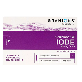 Granions Di iodio, supporta la normale funzione tiroidea, la produzione di ormoni, il metabolismo energetico e la salute del sistema nervoso, sciroppo, 30 pz, 2 ml