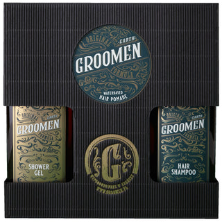 Groomen Earth Body&Hair Set – Bagnodoccia, Shampoo e Pomata per Capelli, 2x300ml+120g