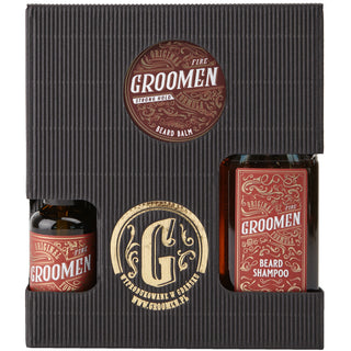 Groomen Fire Beard Set – Shampoo, Balsamo e Olio, 150 ml + 50 g + 50 ml
