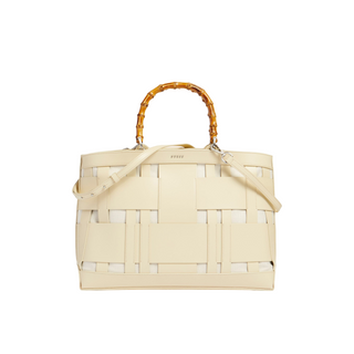 Guess, Aida, borsa in pelle, bianca, HWAIDWL2376, 50 x 35 x 19 cm